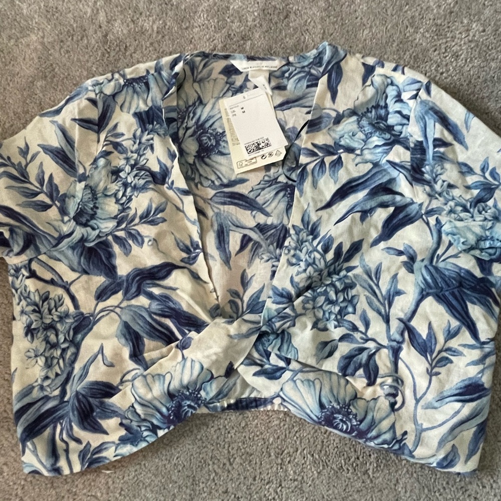 Linen Blend Crop Top